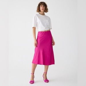 J. Crew Hot Pink Slip-Skirt